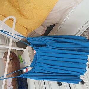 Lilly Pulitzer Vibrant Peacock  Blue Pleated Camisole